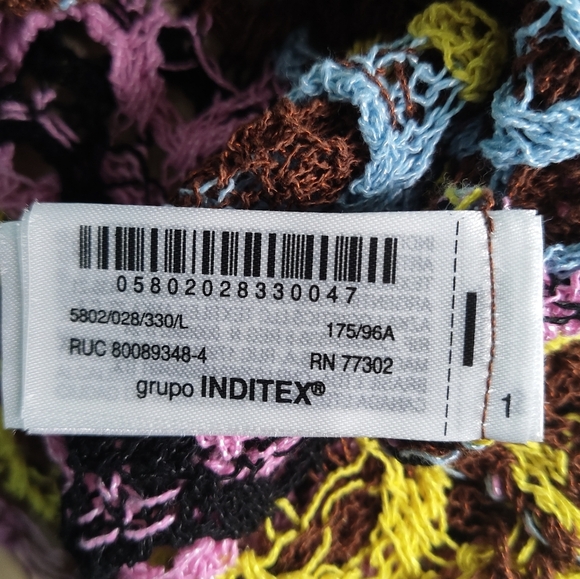 Zara Multicolor Crochet Knit Mini Dress Size L Festival Boho Style Flaw NEW - Picture 12 of 16